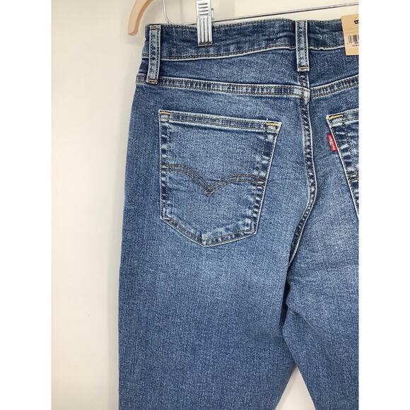 Levis Womens 29 Blue Medium Wash 725 Kick Bootcut Jeans High Rise Stretch F4-4 - Picture 4 of 9